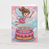 Happy Birthday Cartoon Fairy Kaart (Voorkant)