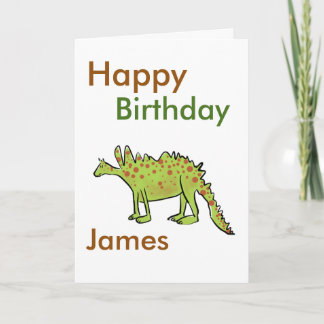 Happy Birthday cartoon groene dinosaurus jongens(n Kaart