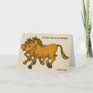 Happy Birthday Cartoon Horse. Kaart