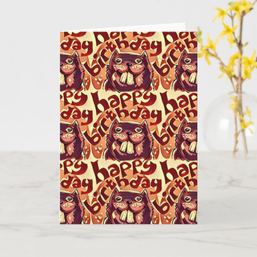 Happy Birthday cartoon stijl bevers Kaart (Gele Bloem)
