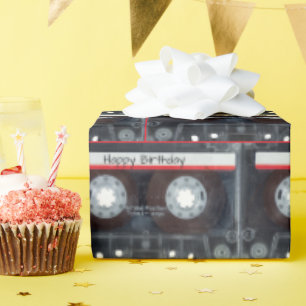 Happy Birthday Cassettebandje Cadeaupapier