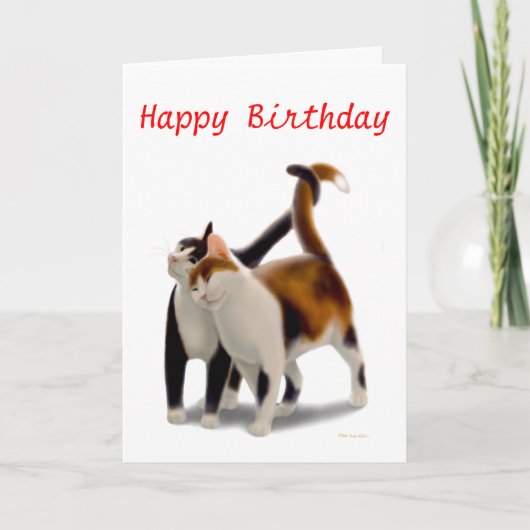Happy Birthday Cat Friends Kaart (Voorkant)