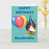 Happy Birthday Cat in het Pet Kaart (Gele Bloem)