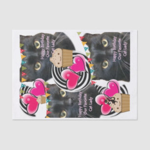 Happy Birthday Cat Lady-weefselpapier Tissuepapier