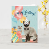 Happy Birthday Cat Lover | Funny Editable Text Kaart (Gele Bloem)