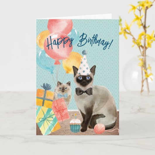 Happy Birthday Cat Lover | Funny Editable Text Kaart (Gele Bloem)