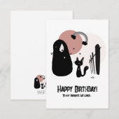 Happy Birthday Cat Lover Kaart in Roze (Voorkant / Achterkant)
