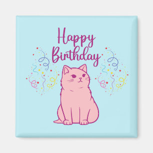 Happy Birthday Cat Magneet