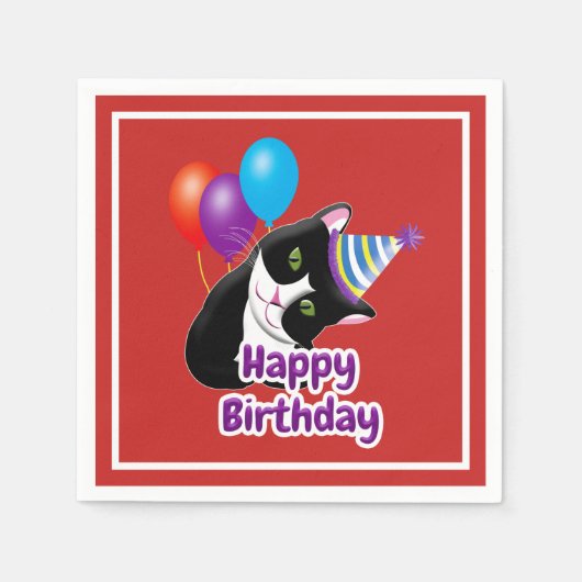 Happy Birthday Cat Servet (Voorkant)