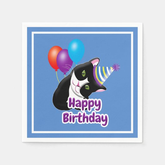 Happy Birthday Cat Servet (Voorkant)