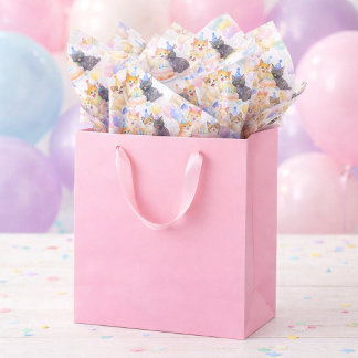 Happy Birthday Cats with Balloons Kids  Tissuepapier