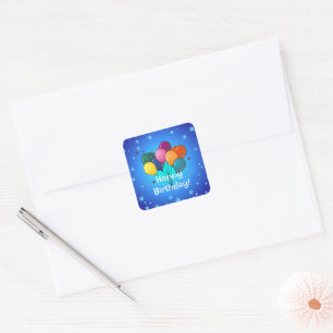 Happy Birthday Celebration Balloons Classic Round Vierkante Sticker