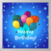 Happy Birthday Celebration Balloons Poster (Voorkant)