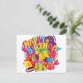 Happy Birthday Celebration Briefkaart (Staand voorkant)