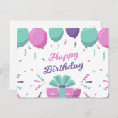 Happy Birthday Celebration Feestdagenkaart (Voorkant / Achterkant)