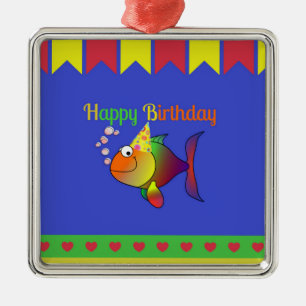 Happy Birthday Celebration Metalen Ornament