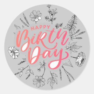 Happy Birthday Celebration Ronde Sticker