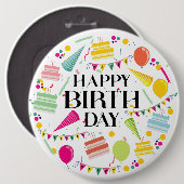 Happy Birthday Celebrations Button (Voorkant /achterkant)