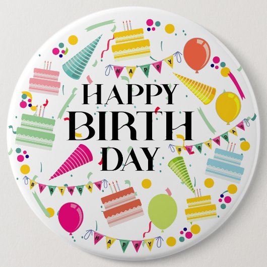 Happy Birthday Celebrations Button (Voorkant)