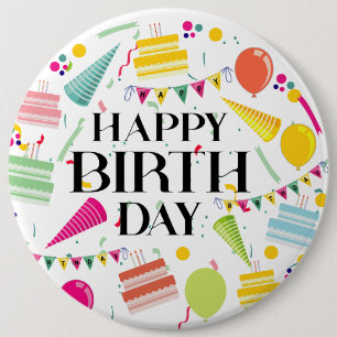 Happy Birthday Celebrations Cookies Ronde Button 6,0 Cm