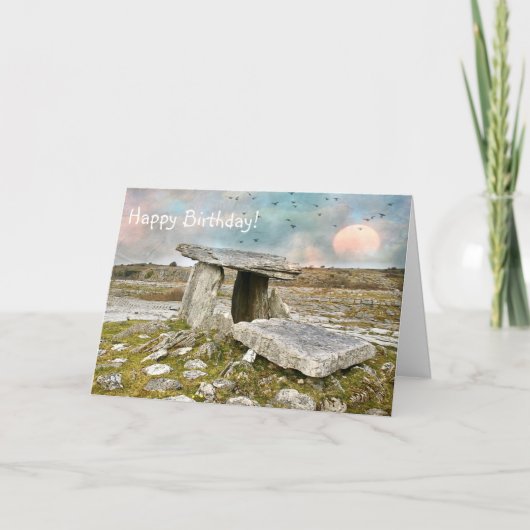 Happy Birthday Celtic Ruins Kaart (Voorkant)