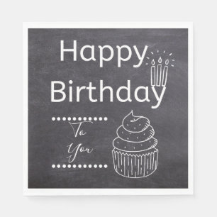 Happy Birthday Chalkboard Napkins Servet