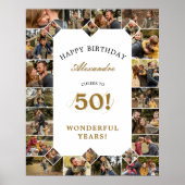 Happy Birthday Cheers To 50 Years Photo Collage Poster (Voorkant)