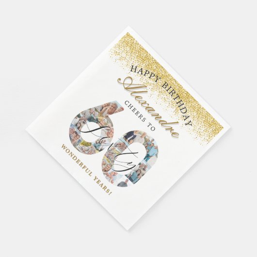 Happy Birthday Cheers To 60 Years Photo Collage Servet (Hoek)