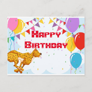 Happy Birthday Cheetah Greeting Briefkaart
