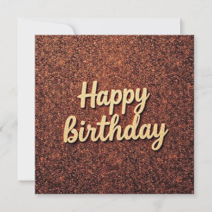 Happy Birthday Chic Earth-Tone Sparkle glitter Kaart