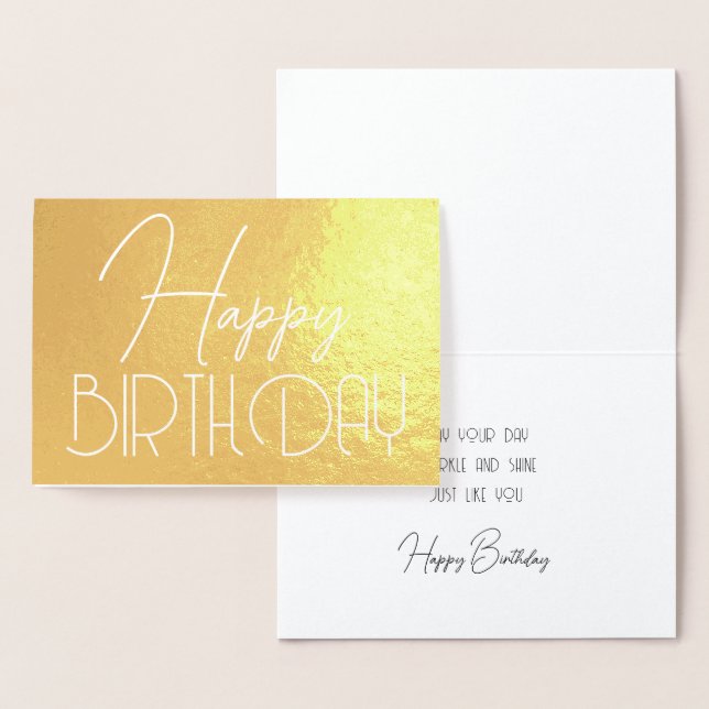Happy Birthday Chic Script Minimalist Glam (Display)
