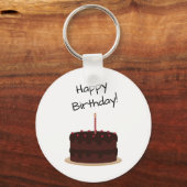 Happy Birthday Chocolate Cake Sleutelhanger (Voorkant)