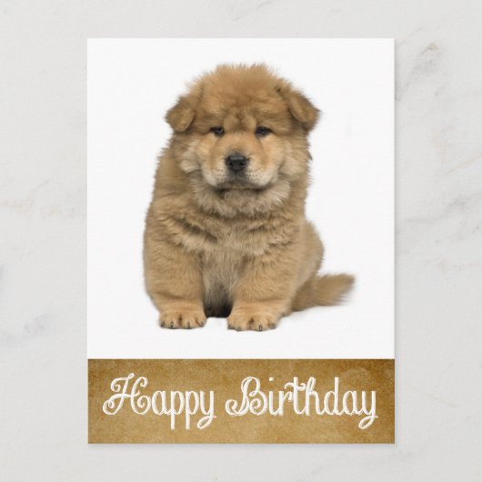 Happy Birthday Chow Chow Puppy Dog Briefkaart (Voorkant)