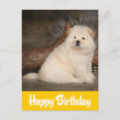 Happy Birthday Chow Chow Puppy Dog Geel Briefkaart (Voorkant)