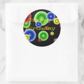 Happy Birthday Circles Ronde Sticker (Tas)