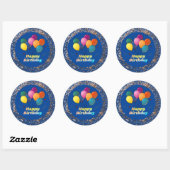 Happy Birthday Classic Round Sticker (Vel)