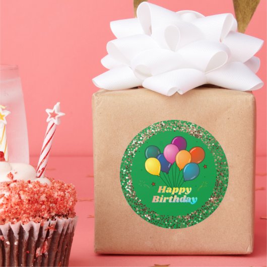 Happy Birthday Classic Round Sticker (Feest)