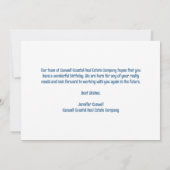 Happy Birthday Coastal Company gepersonaliseerde f Kaart (Achterkant)