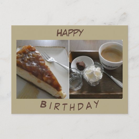 Happy Birthday Coffee & Cake Briefkaart (Voorkant)