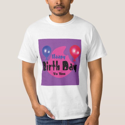 Happy Birthday – Colorful Celebration Party Design T-shirt (Voorkant)