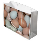 Happy Birthday Colorful Chicken Eggs Groot Cadeauzakje (Achterkant Gekanteld)