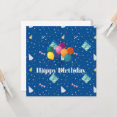 Happy Birthday colorful Kaart (Voorkant / Achterkant in situ)