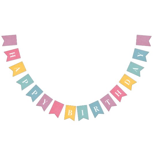 Happy Birthday Colorful Modern Bunting Flags Vlaggetjes (Alle)