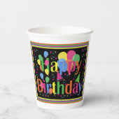 Happy Birthday Colorful Papieren Bekers (Achterkant)