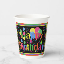 Happy Birthday Colorful Papieren Bekers