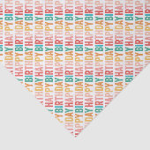 Happy Birthday Colorful Typography Tissuepapier (Detail)