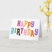 Happy Birthday Colorful Words Wenskaart Kaart (Gele Bloem)