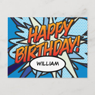HAPPY BIRTHDAY Comic Book Pop Art Briefkaart