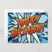 HAPPY BIRTHDAY Comic Book Pop Art Briefkaart (Voorkant / Achterkant)