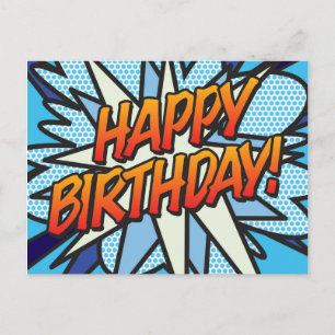 HAPPY BIRTHDAY Comic Book Pop Art Briefkaart
